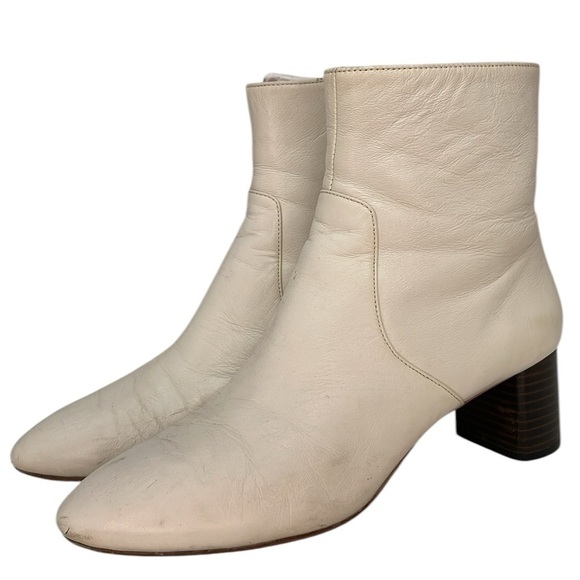 Loeffler Randall White Leather Ankle Boots Gema Booties Size 9.5 - Picture 6 of 11